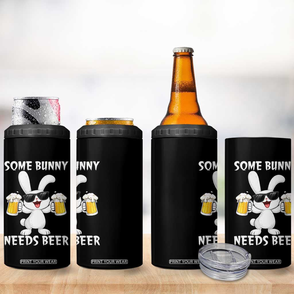 Funny Easter Bunny Drinking Beer 4 in 1 Can Cooler Tumbler Some Bunny Needs Beer TS14 Print Your Wear