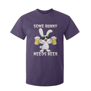 Funny Easter Bunny Drinking Beer T Shirt For Kid Some Bunny Needs Beer TS14 Purple Print Your Wear