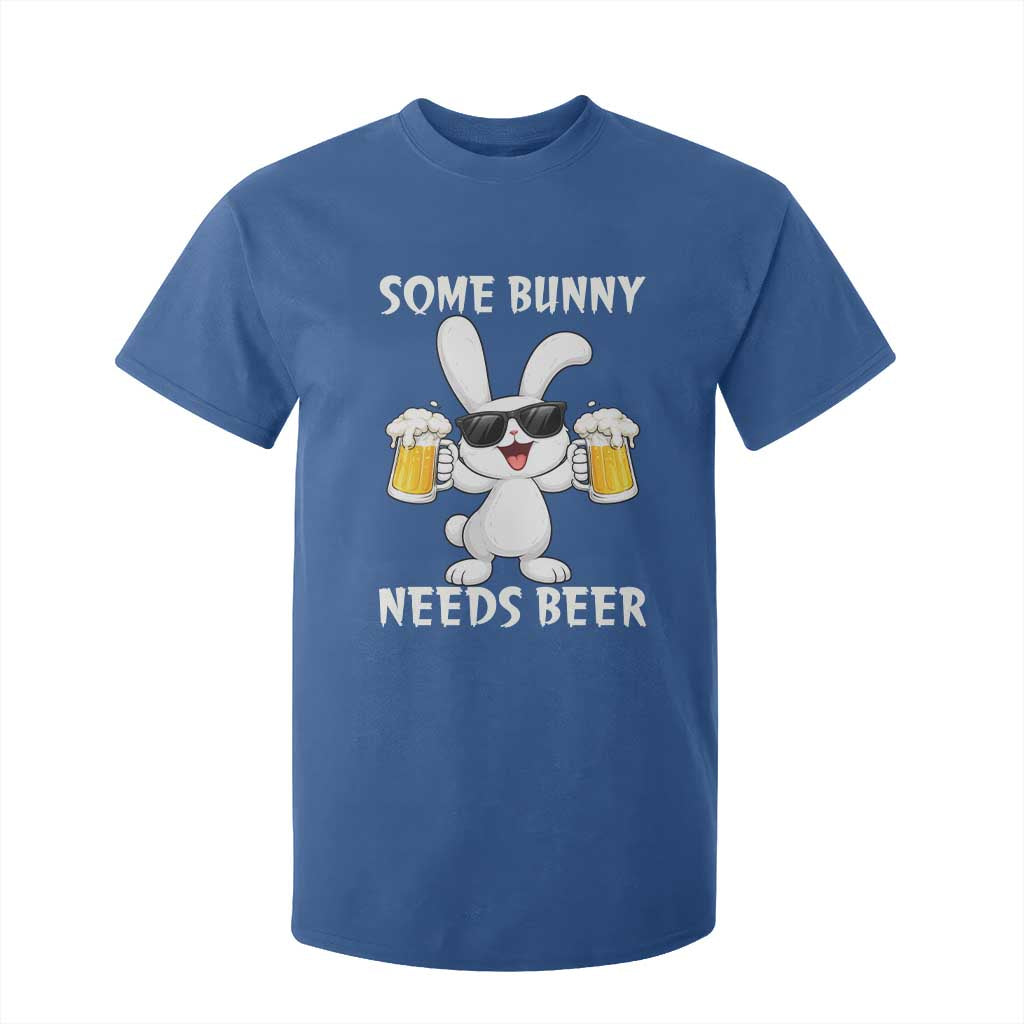 Funny Easter Bunny Drinking Beer T Shirt For Kid Some Bunny Needs Beer TS14 Royal Blue Print Your Wear