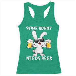 Funny Easter Bunny Drinking Beer Racerback Tank Top Some Bunny Needs Beer TS14 Irish Green Print Your Wear