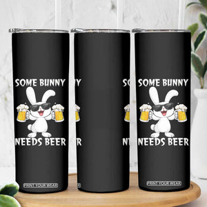 Funny Easter Bunny Drinking Beer Skinny Tumbler Some Bunny Needs Beer TS14 Print Your Wear