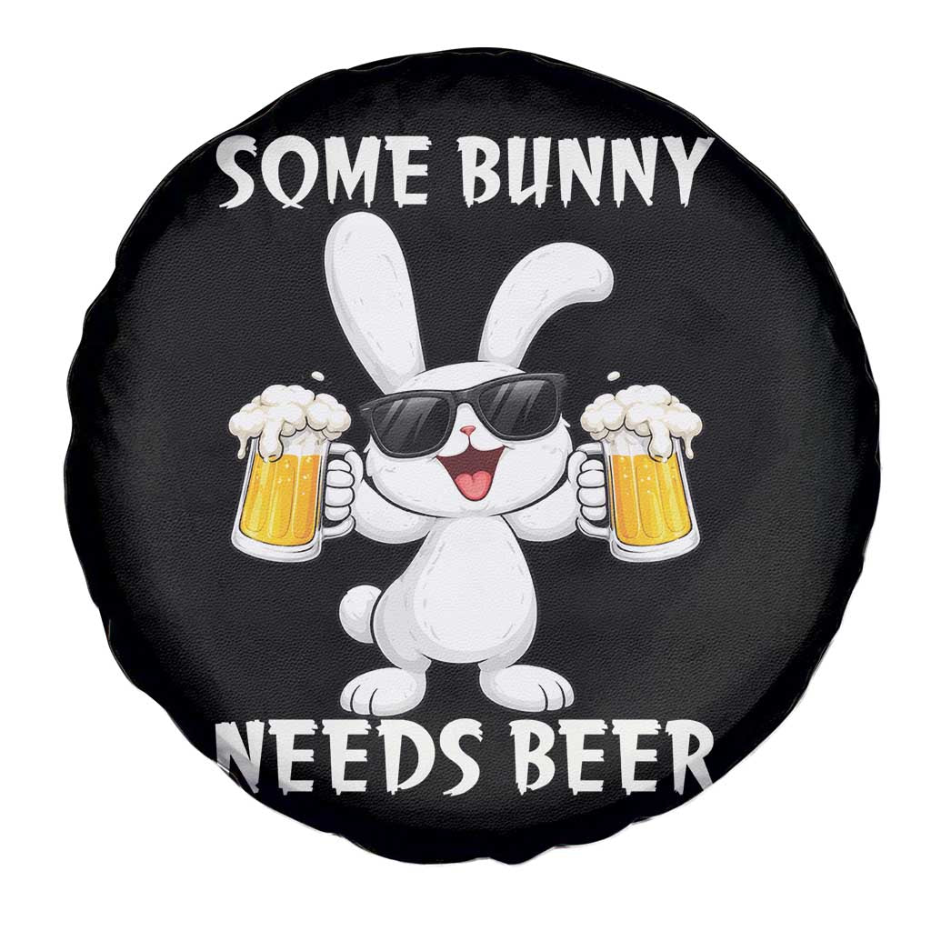 Funny Easter Bunny Drinking Beer Spare Tire Cover Some Bunny Needs Beer TS14 Print Your Wear
