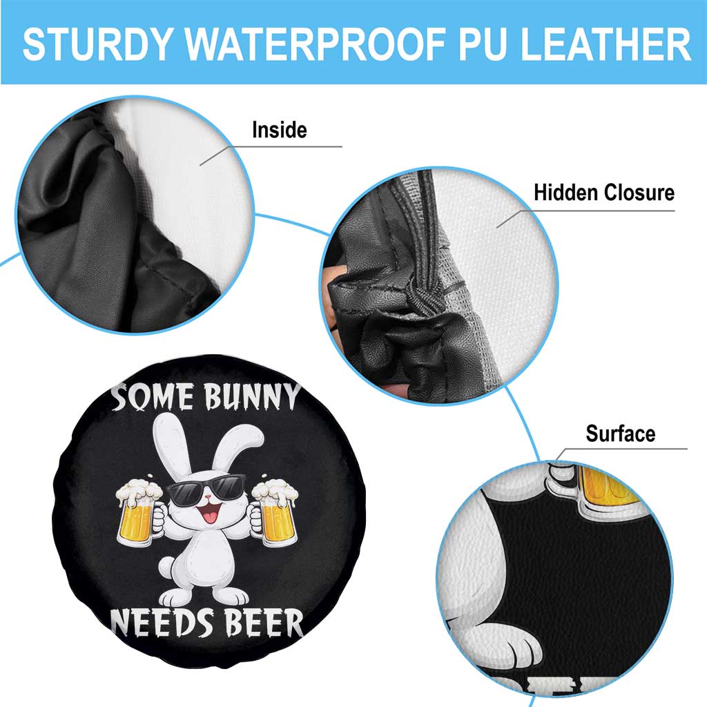 Funny Easter Bunny Drinking Beer Spare Tire Cover Some Bunny Needs Beer TS14 Print Your Wear