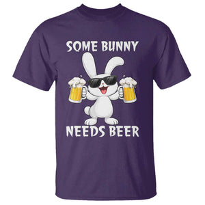 Funny Easter Bunny Drinking Beer T Shirt Some Bunny Needs Beer TS14 Purple Print Your Wear