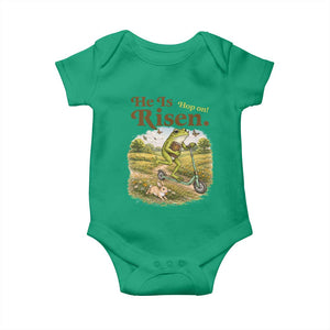 He Is Risen Hop On Baby Onesie Christian Easter Frog TS14 Irish Green Print Your Wear