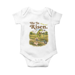 He Is Risen Hop On Baby Onesie Christian Easter Frog TS14 White Print Your Wear