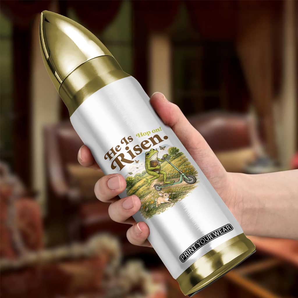 He Is Risen Hop On Bullet Tumbler Christian Easter Frog TS14 Print Your Wear
