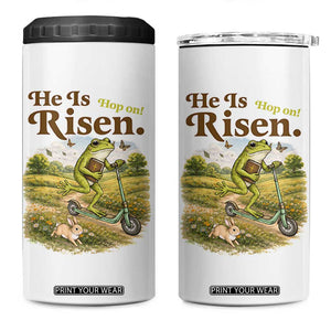 He Is Risen Hop On 4 in 1 Can Cooler Tumbler Christian Easter Frog TS14 One Size: 16 oz White Print Your Wear