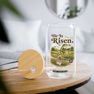 He Is Risen Hop On Glass Can Christian Easter Frog TS14 Print Your Wear