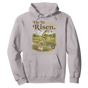 He Is Risen Hop On Hoodie Christian Easter Frog TS14 Ice Gray Print Your Wear