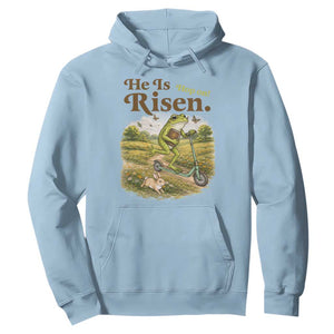 He Is Risen Hop On Hoodie Christian Easter Frog TS14 Light Blue Print Your Wear