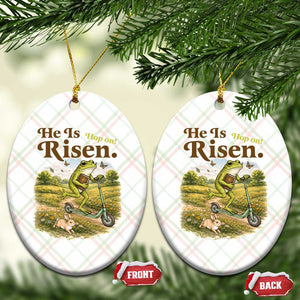 He Is Risen Hop On Ceramic Ornament Christian Easter Frog TS14 Print Your Wear