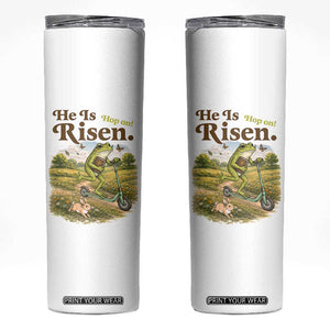 He Is Risen Hop On Skinny Tumbler Christian Easter Frog TS14 White Print Your Wear