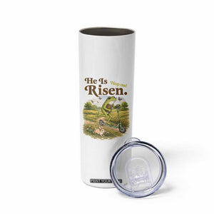 He Is Risen Hop On Skinny Tumbler Christian Easter Frog TS14 Print Your Wear
