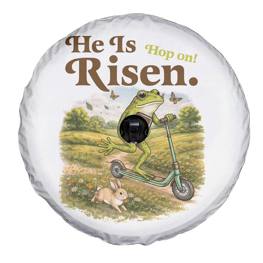 He Is Risen Hop On Spare Tire Cover Christian Easter Frog TS14 Print Your Wear