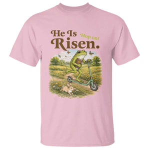 He Is Risen Hop On T Shirt Christian Easter Frog TS14 Light Pink Print Your Wear