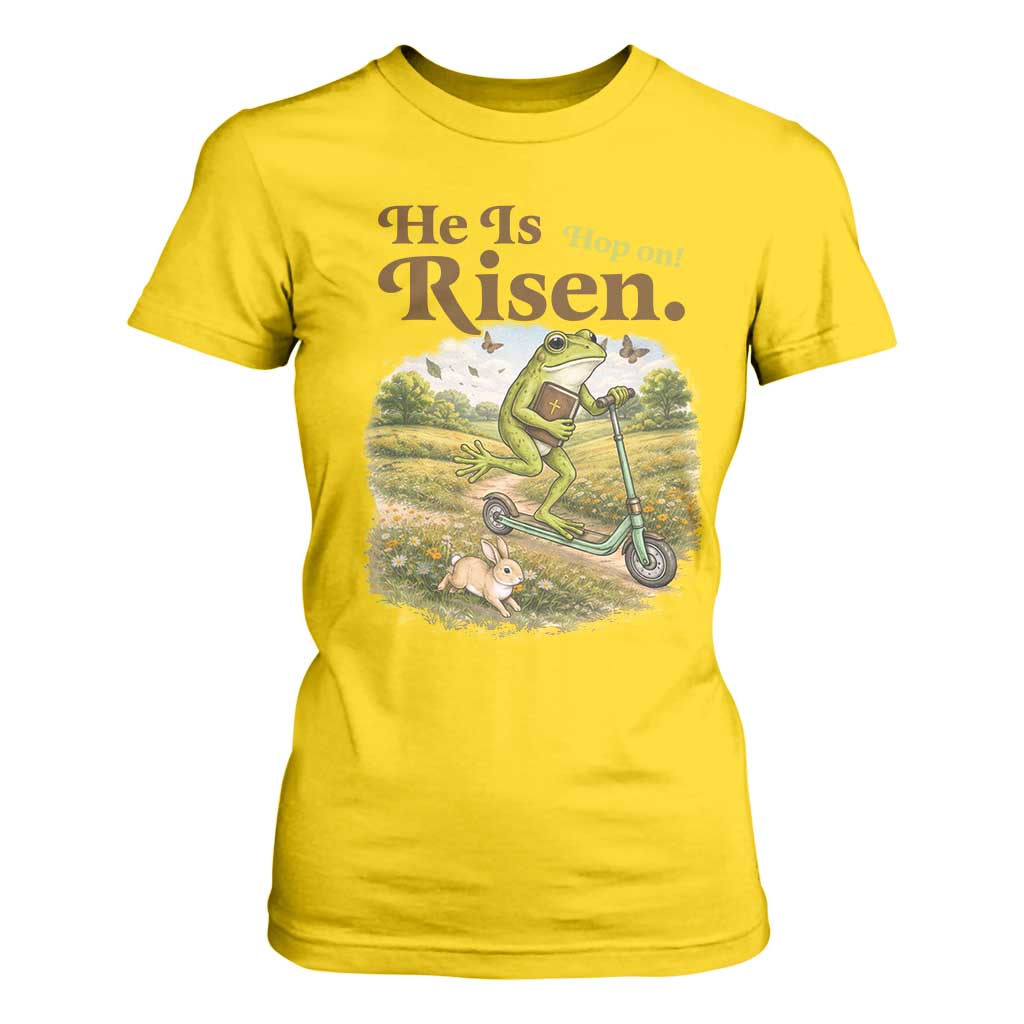 He Is Risen Hop On T Shirt For Women Christian Easter Frog TS14 Daisy Print Your Wear