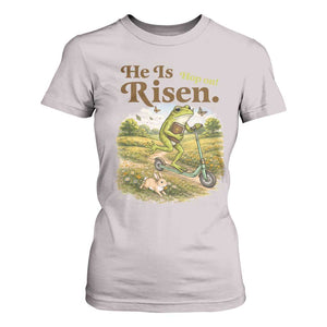 He Is Risen Hop On T Shirt For Women Christian Easter Frog TS14 Ice Gray Print Your Wear