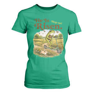 He Is Risen Hop On T Shirt For Women Christian Easter Frog TS14 Irish Green Print Your Wear