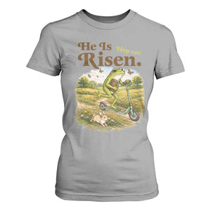 He Is Risen Hop On T Shirt For Women Christian Easter Frog TS14 Sport Gray Print Your Wear