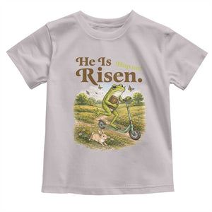 He Is Risen Hop On Toddler T Shirt Christian Easter Frog TS14 Ice Gray Print Your Wear