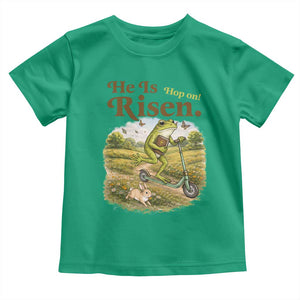 He Is Risen Hop On Toddler T Shirt Christian Easter Frog TS14 Irish Green Print Your Wear