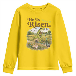 He Is Risen Hop On Youth Sweatshirt Christian Easter Frog TS14 Daisy Print Your Wear