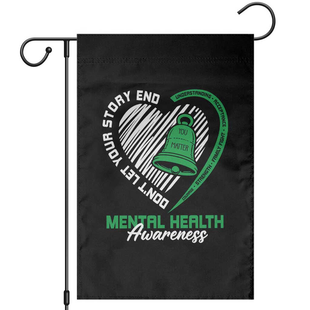 Mental Health Awarenes Garden Flag Green Ribbon Inspirational Psychologist Therapist TS14 Black Print Your Wear