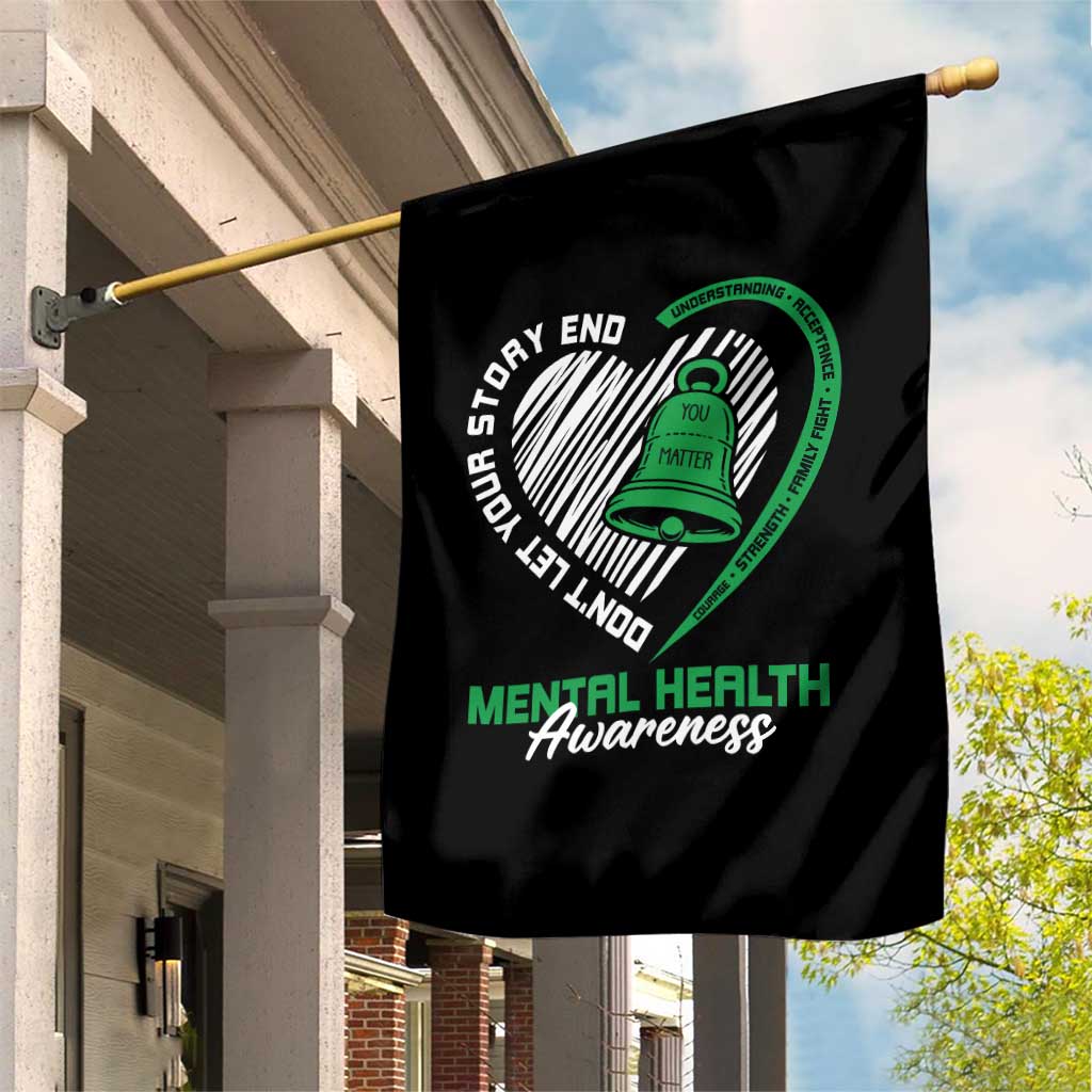 Mental Health Awarenes Garden Flag Green Ribbon Inspirational Psychologist Therapist TS14 Print Your Wear