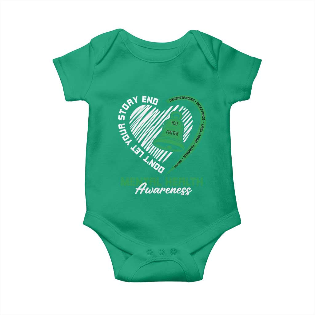 Mental Health Awarenes Baby Onesie Green Ribbon Inspirational Psychologist Therapist TS14 Irish Green Print Your Wear