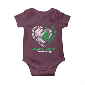 Mental Health Awarenes Baby Onesie Green Ribbon Inspirational Psychologist Therapist TS14 Maroon Print Your Wear