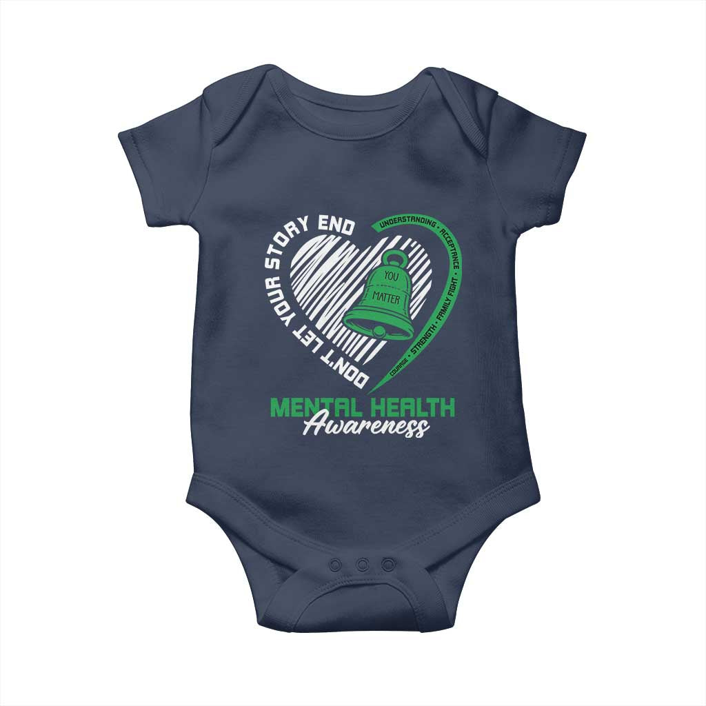 Mental Health Awarenes Baby Onesie Green Ribbon Inspirational Psychologist Therapist TS14 Navy Print Your Wear