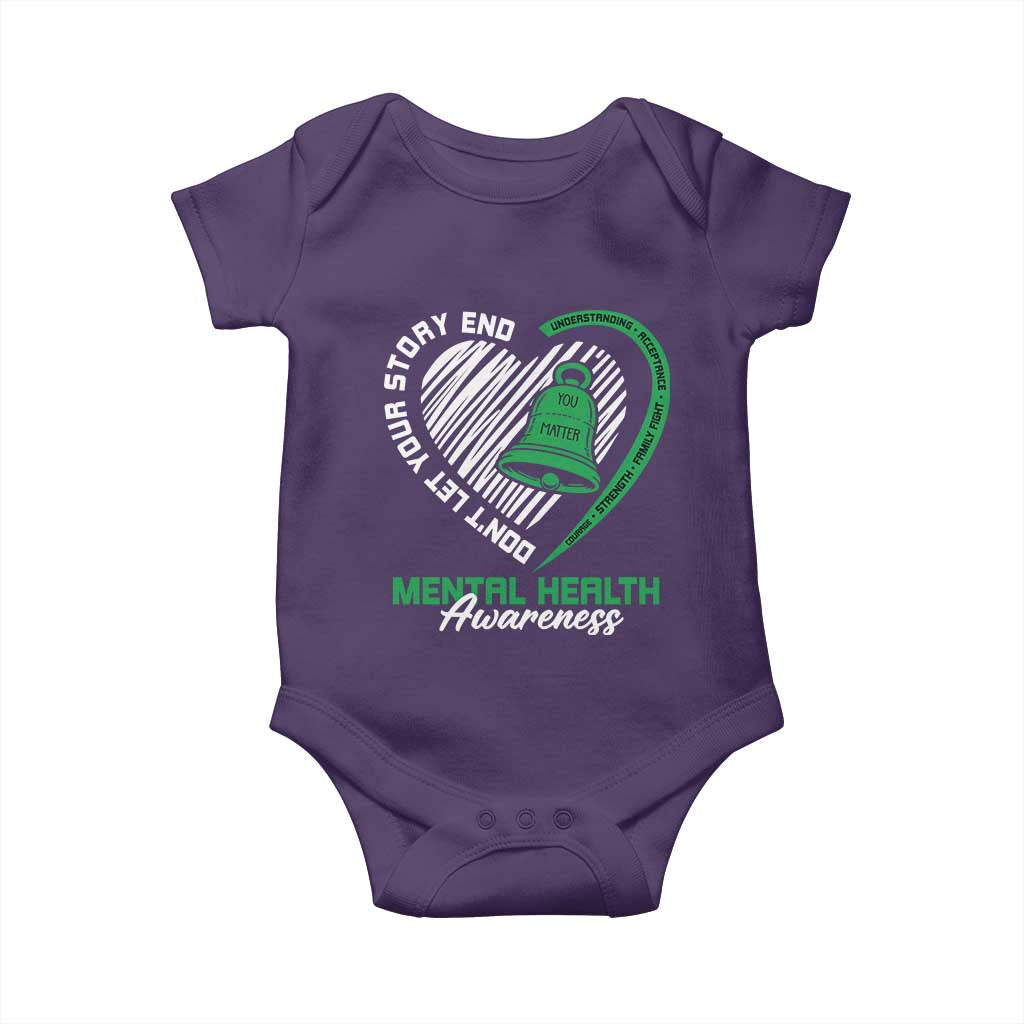 Mental Health Awarenes Baby Onesie Green Ribbon Inspirational Psychologist Therapist TS14 Purple Print Your Wear