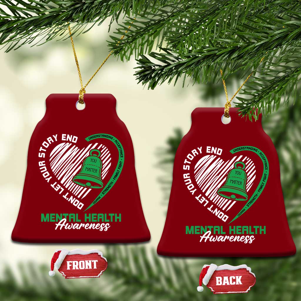 Mental Health Awarenes Ceramic Ornament Green Ribbon Inspirational Psychologist Therapist TS14 Print Your Wear