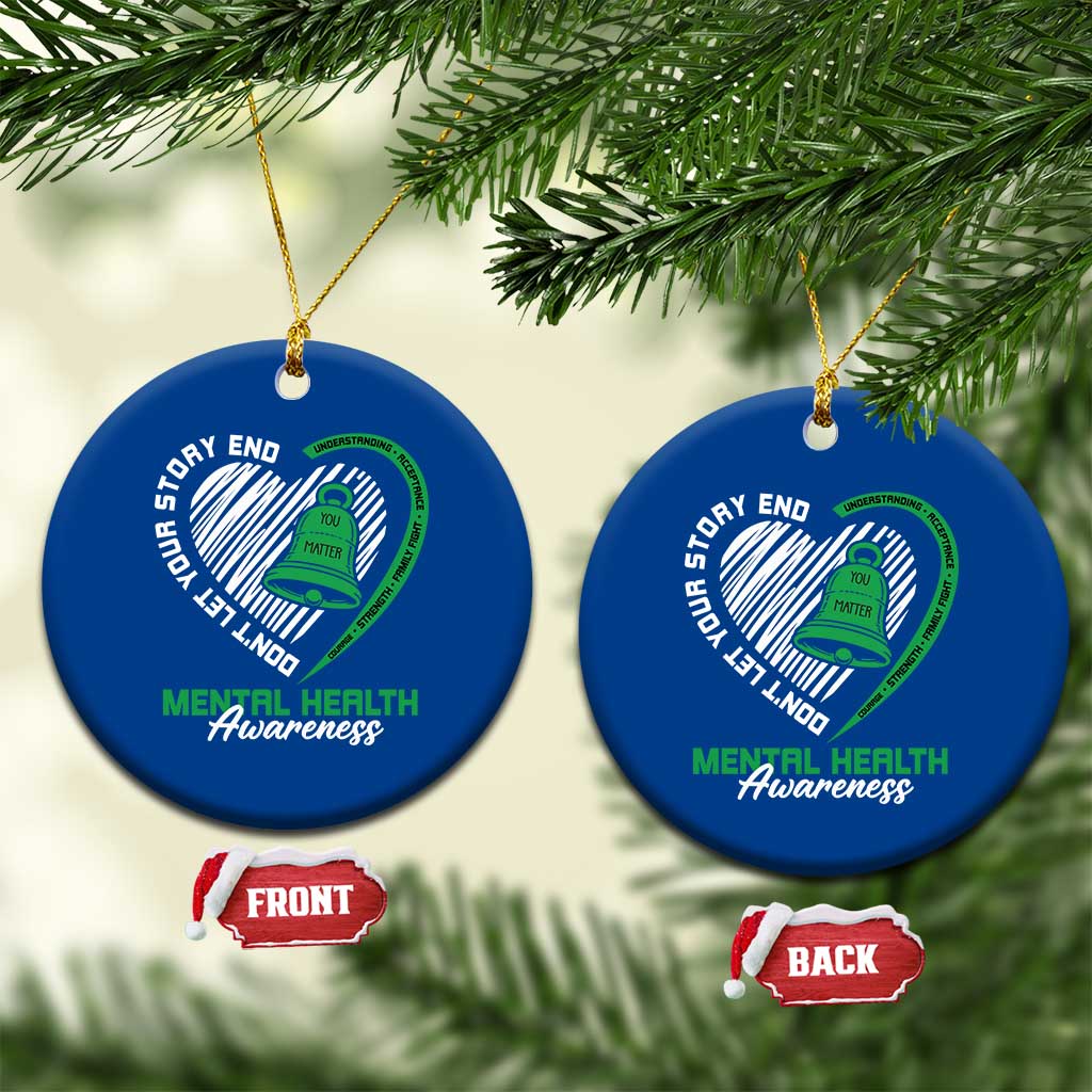 Mental Health Awarenes Ceramic Ornament Green Ribbon Inspirational Psychologist Therapist TS14 1pc Blue Print Your Wear