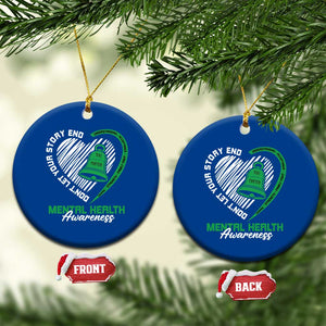 Mental Health Awarenes Ceramic Ornament Green Ribbon Inspirational Psychologist Therapist TS14 1pc Blue Print Your Wear