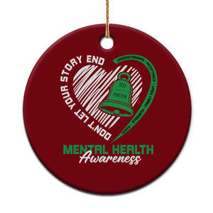 Mental Health Awarenes Ceramic Ornament Green Ribbon Inspirational Psychologist Therapist TS14 1pc Red Print Your Wear