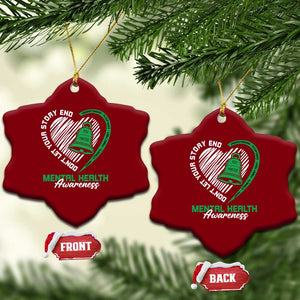 Mental Health Awarenes Ceramic Ornament Green Ribbon Inspirational Psychologist Therapist TS14 Print Your Wear