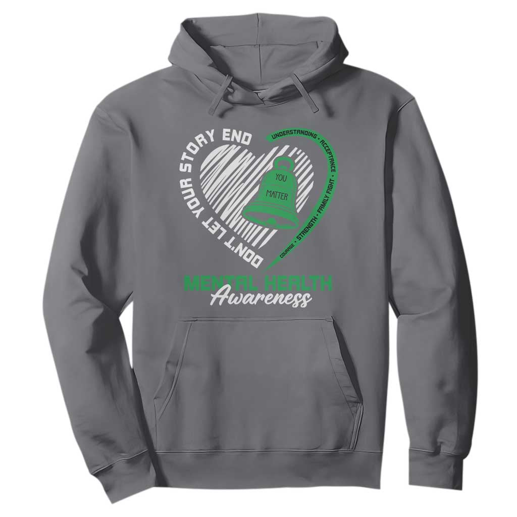 Mental Health Awarenes Hoodie Green Ribbon Inspirational Psychologist Therapist TS14 Charcoal Print Your Wear
