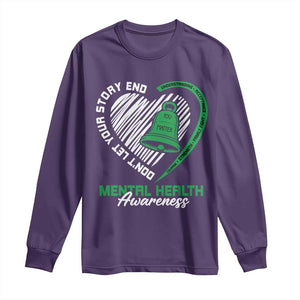 Mental Health Awarenes Long Sleeve Shirt Green Ribbon Inspirational Psychologist Therapist TS14 Purple Print Your Wear