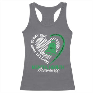 Mental Health Awarenes Racerback Tank Top Green Ribbon Inspirational Psychologist Therapist TS14 Charcoal Print Your Wear