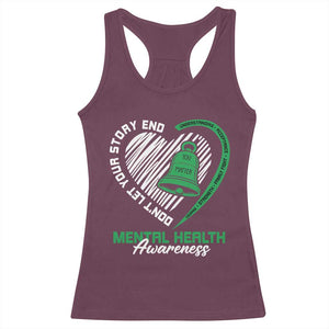 Mental Health Awarenes Racerback Tank Top Green Ribbon Inspirational Psychologist Therapist TS14 Maroon Print Your Wear