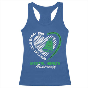 Mental Health Awarenes Racerback Tank Top Green Ribbon Inspirational Psychologist Therapist TS14 Royal Blue Print Your Wear
