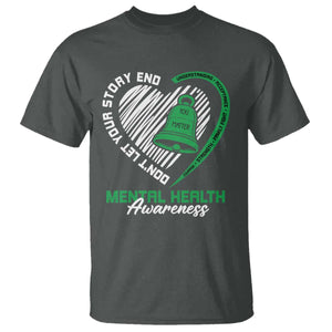 Mental Health Awarenes T Shirt Green Ribbon Inspirational Psychologist Therapist TS14 Dark Heather Print Your Wear