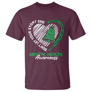 Mental Health Awarenes T Shirt Green Ribbon Inspirational Psychologist Therapist TS14 Maroon Print Your Wear