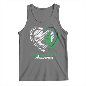 Mental Health Awarenes Tank Top Green Ribbon Inspirational Psychologist Therapist TS14 Black Heather Print Your Wear