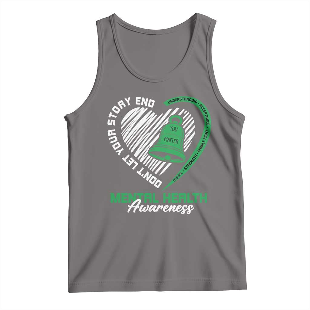 Mental Health Awarenes Tank Top Green Ribbon Inspirational Psychologist Therapist TS14 Deep Heather Print Your Wear