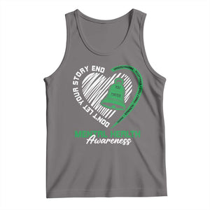 Mental Health Awarenes Tank Top Green Ribbon Inspirational Psychologist Therapist TS14 Deep Heather Print Your Wear
