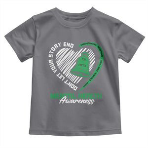 Mental Health Awarenes Toddler T Shirt Green Ribbon Inspirational Psychologist Therapist TS14 Charcoal Print Your Wear