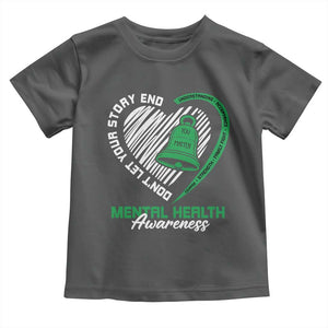 Mental Health Awarenes Toddler T Shirt Green Ribbon Inspirational Psychologist Therapist TS14 Dark Heather Print Your Wear